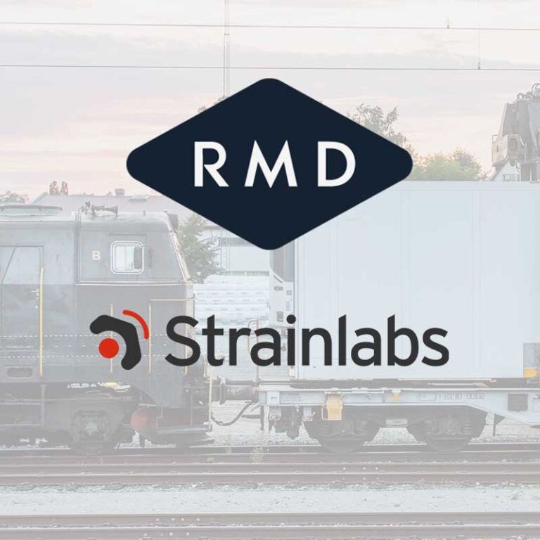 Train in background RMD logo and. Strainlabs logo