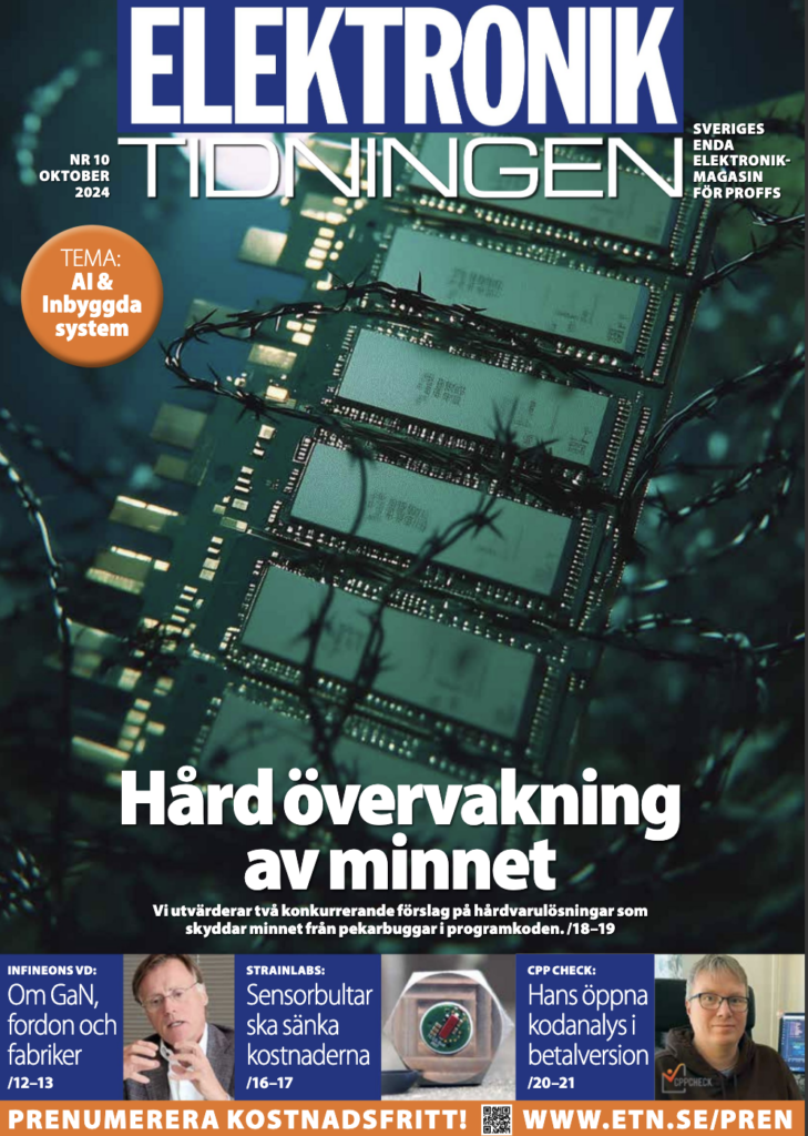 Front page of Elektroniktidningen with Strainlabs mentioned